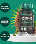 Herbtonics Prostate Support Supplement For Men'S Health - Saw Palmetto & Beta Sitosterol Formula With Pumpkin Seed Oil - Promotes Prostate Health & Less Urination - Dht Blocker For Hair - 120 Capsules