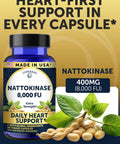 Lunakai Usa Made Nattokinase Supplement 400Mg Natto Enzyme 8000 Fu Per Serving Heart & Circulation Support Non-Gmo 60Ct 4000 Fu Capsule