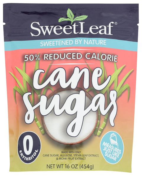 SweetLeaf 50% Reduced Calorie Coconut Sugar with Allulose, Stevia and Monk Fruit Extract - All Purpose Natural Sweetener, Non GMO, Vegan, Gluten Free, Only 8 Calories Per Serving - 16 Oz (Pack of 2)
