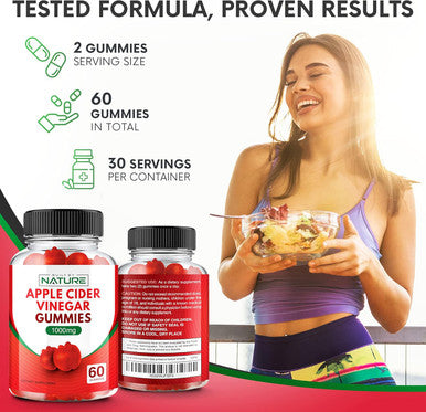 Built Nature Apple Cider Vinegar Gummies 1000Mg - Vitamin B12, Beetroot, Pomegranate, Natural Digestion, Detox, Weight Management & Immune Health - Raw Acv With The Mother, Vegan, Non-Gmo, Gluten-Free, 60 Gummies