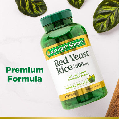 Natures Bounty Red Yeast Rice Herbal Supplement 600 Mg 250 Capsules