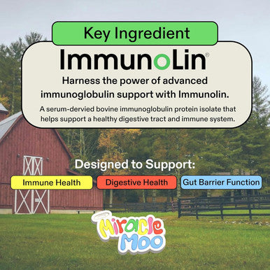 Miracle Moo Colostrum Supplement for Gut Health Hair Growth Beauty and Immune Support - Easy to Mix Grass Fed Bovine Powder - Highest IgG Plus ImmunoLin (30 Servings (Stick Packs) Orange)