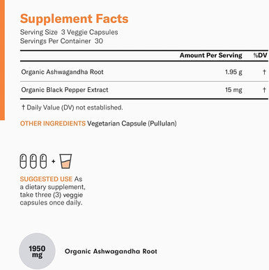 Probiotics 60 Billion CFU Organic Ashwagandha 1950mg Root Powder Extract Bundle 1 Month Supply