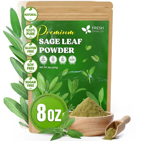 FreshDrinkUS, Premium 8oz Mulberry Leaf Powder, 100% Natural and Pure from Mulberry Leaves, Perfect for Tea, Smoothies, Baked Goods, Natural Food Coloring, No Additives, No Gluten, No Sugar, Vegan
