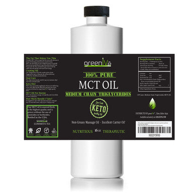 Greenive - Mct Oil - 100% Pure Medium Chain Triglycerides - (16 Ounce)
