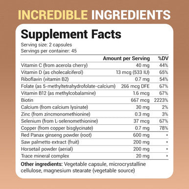 Dr. Berg All-In-One Vitamins For Hair, Skin, & Nails - Advanced Formula With Biotin, Saw Palmetto, Dht Blocker, & Trace Minerals - 90 Veg Capsules