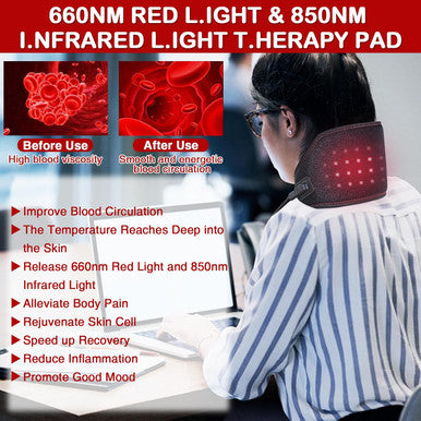 Jobyna Red L.Ight T.Herapy For Neck & Body, 1 Pack 850Nm In.Frared L.Ight & 660Nm R.Ed L.Ight T.Herapy At Home Office For Neck Elbow Leg, Auto Shut Off & 3 Heating Level