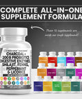 Clean Nutra Activated Charcoal Capsules 1000Mg Shilajit 5000Mg Pills Probiotic 200 Billion + Digestive Enzymes For Digestive Heal