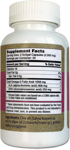 Prenatal Chia + DHA 60 Softgels By Sow