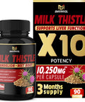 BMVINVOL (3 Months Supply) Milk Thistle Capsules 10250 mg - Supports Healthy Liver Function - High Potency with Beet Root, Cissus, Punarnava