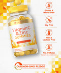 Carlyle Vitamin C And Zinc Gummies | 120 Count | Vegan, Non-Gmo, And Gluten Free Supplement | Natural Lemon Flavor