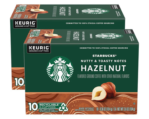 Starbucks K-Cup Coffee Pods, Caramel Naturally Flavored Coffee For Keurig Brewers, 100% Arabica, 1 Box (22 Pods)