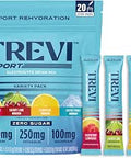 TREVI Sport Electrolytes Powder Packets Sugar Free Rehydration Variety Pack | 20 Pack, 0 Sugar Hydration Stick Pack Drink Mix, 800mg Sodium, 250mg Potassium, 100mg Magnesium