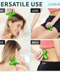 Mini Handheld Massager - Green - Powerful Massage Vibrations For Muscle Relief & Relaxation - Portable Therapeutic Device W/ 2 Convenient Power Modes (Battery Operated & Usb Powered)