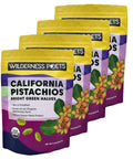 Wilderness Poets Organic Pistachios Bright Green Pistachio Nut Halves No Salt Grown in California (5 Pound)