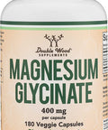 Magnesium Glycinate 400mg 180 Capsules Vegan Safe Manufactured and Third Party Tested in The USA Gluten NonGMO High Absorption Magnesium by Double Wood Supplements