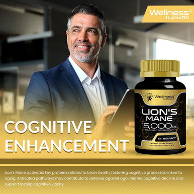 Lions Mane Supplement Capsules - 120 Count - Mushroom Supplement, Brain Supplements For Memory And Focus, Lion'S Mane Mushroom Capsules - Cognitive And Immune Support, Focus Supplement - Pack Of 2