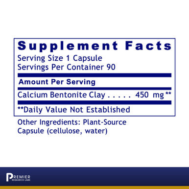Premier Research Labs Medi-Clay-Fx - Premier Calcium Clay - Detoxification Support - Unique Smectite Form - Pure Vegan - Kosher