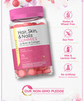 Carlyle Hair Skin And Nails Vitamins | 75 Gummies | With Biotin And Collagen | Gummy Supplement For Women | Strawberry Flavor