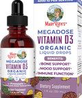 Maryruth Organics Vitamin D3 Liquid Drops | Megadose 4000 IU | USDA Organic Liquid Vitamin D Spray for Adults & Kids | Immune Support & Bone Health | Vegan | Gluten | Non-GMO | 30 Servings