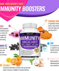 10 In 1 Immunity Boost Immune Support Supplement 1650Mg Made With Elderberry, Vitamin C, Zinc, Echinacea & Probiotics For Immune System Booster, Support Healthy Respiratory System, 2X 60 Capsule