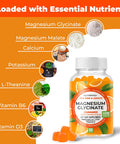 Magnesium Glycinate Gummies For Kids & Adults Women & Men - Sugar Gluten Non-Gmo Vegan Chewable Supplement