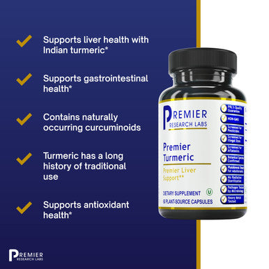 Premier Research Labs Turmeric - Liver Support & Gastrointestinal Health - Naturally Occurring Curcuminoids - Digestive Support
