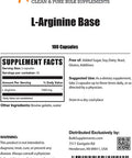 BulkSupplements L-Arginine Base L-Arginine 1000mg - Amino Energy Pre Workout - Arginine Pills - Amino Acid Arginine (100 Gelatin Capsules)