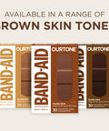 Band-Aid Brand Ourtone Adhesive Bandages, Flexible Protection & Care Of Minor Cuts & Scrapes, Quilt-Aid Pad For Painful Wounds, Br65, Assorted Sizes, 30 Ct, Pack Of 3