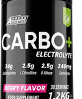 Carbo+ Electrolyte 1.2kg - Carbohydrate Energy Drink Powder with Added Electrolytes, L Citrulline & D-Ribose - Hydration, Energy, Performance & Recovery Fuel