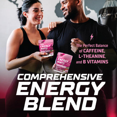 Energy Caffeine Mints Caffeine + L-Theanine + B Vitamins Caffeinated Mints With 60Mg Caffeine Per Serving Delicious Sugar Energy Mints (Raspberry Rush, 100 Count)