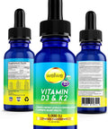 wellwe Vitamin D3 K2 Liquid Drops Vegan Vitamin D3 5000 Iu, Vitamin D Drops Adult No Fillers Non-Gmo, No Taste Liquid Vitamin D3 With K2 Supplement To Boost Energy Levels Mood Immune System 1 Fl Oz