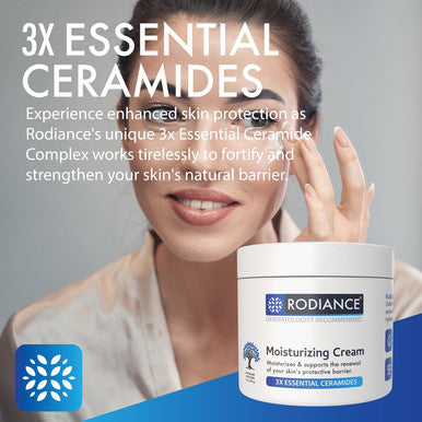 Rodiance Hydrating Moisturizer | Body & Facial Cream for Dry Skin | Enriched with Hyaluronic Acid & Ceramides | Fragrance-Free Formula | Non-Comedogenic | 7 oz
