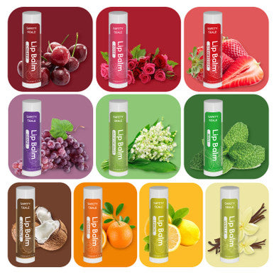 Yopela 10 Pack Natural Lip Balm Bulk with Vitamin E and Coconut Oil Valentine's Day best choice Moisturizing Soothing and Repairing Dry and Chapped Lips 10 Flavors Non GMO