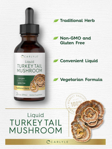 Carlyle Turkey Tail Mushroom Liquid Extract | 2 FL Oz | Vegetarian Tincture | Non-GMO Gluten