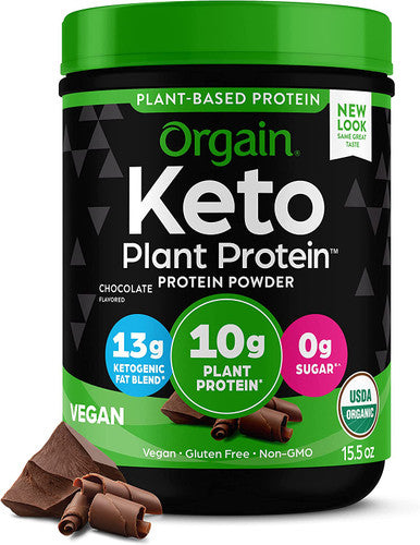 Orgain Keto PlantBased Protein Powder Chocolate 10g of Protein Keto Friendly Organic Vegan Gluten Organic Prebiotic Fiber 0.97 Lb Packaging May Vary
