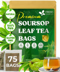 FreshDrinkUS, Premium 75 Mulberry Leaf Tea Bags, 100% Natural & Pure from Mulberry Leaves. Loose Leaf Herbal Tea. Made with Natural Material Tea Bags. No Sugar, No Caffeine, No Gluten, Vegan.