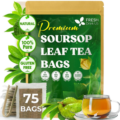 FreshDrinkUS, Premium 120 Mulberry Leaf Tea Bags, 100% Natural & Pure from Mulberry Leaves. Loose Leaf Herbal Tea. Made with Natural Material Tea Bags. No Sugar, No Caffeine, No Gluten, Vegan.