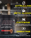 Applied Nutrition ABE Pre Workout All Black Everything Pre Workout Powder Energy and Physical Performance with Citrulline Creatine Beta Alanine (375g 30 Servings) (Candy Ice Blast)