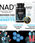 Hpn Supplements Nad3 Nad+ Booster Size 2 Month Supply Clinically Proven & Independently Tested - Metabolic Repair 312 Mg/ Serving - 120 Capsules