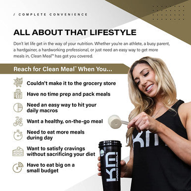 Kaged Muscle Clean Meal; Meal Replacement Shake with Whey Protein Isolate, Clean Carbs, MCT Oil Fats, Organic Vitamins and Minerals, CPB 20 servings