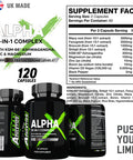 Alpha X Booster for Men - Supplements for Men 180 Capsules - 10 Powerful Active Ingredients & Vitamins Including KSM-66 Ashwagandha, Zinc, Maca Root Extract, Fenugreek - Made in The UK