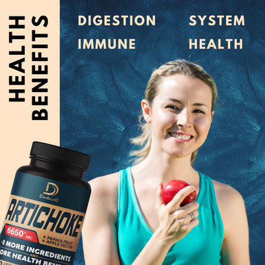 Dedicad Artichoke Extract Capsules 6650Mg 4-Month Supply - Support Digestion, Immune Health & Body Balance - Combined 9 Herbs Pap