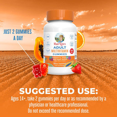 Maryruth Organics Multivitamin for Women and Men | Sugar | Adult Multimineral Gummy with Vitamin C | D and E | B Vitamins | Biotin | Zinc | Vegan | Non-GMO | Gluten | 60 Count
