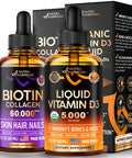 NUTRAHARMONY Organic Vitamin D3 & Lliquid Biotin Collagen Drops