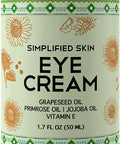 Nourishing Eye Cream for Dark Circles, Fine Lines, Sagginess & Puffiness. Best Under & Around Eyes Moisturizing Treatment with Organic Jojoba oil, Vitamin E & Witch Hazel by Simplified Skin 1.7 oz