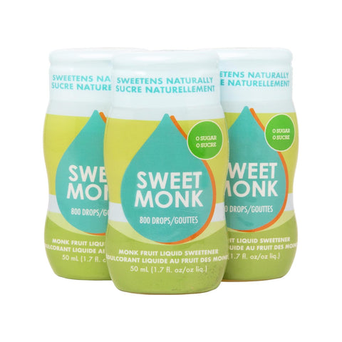 SweetMonk - 100% Pure Original Monk Fruit Sweetener Liquid Sugar Substitute - 50ml | No Water Added MonkFruit Extract | 0 Calorie Keto Friendly MonkFruit Drops | Vegan, Gluten Free | No Stevia (3-pack)