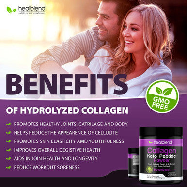 Collagen Peptides Powder, Hydrolyzed Collagen Powder Types I & III Non-GMO, Grass-Fed, Gluten-Free, Multi Collagen Protein Powder Supplement, Easy to Mix Drink, Promotes Healthy Hair, Skin and Nails