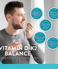 TRUE PROTOCOLS - Vitamin D-K2 Balance - Vitamin D3 (1000 IU) + Vitamin K2 MK7 (120 mcg) + Vitamin A (500 IU) - 120 Bioavailable Softgels For Strong Bones & Improved Muscle Function - 100%