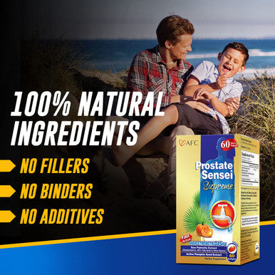 AFC Japan Prostate Sensei Supreme Clinical Strength Saw Palmetto with >85% Fatty s & Active Sterols for Prostate Health, Reduce Frequent Urination, Better Bladder Emptying, 60-Day Supply